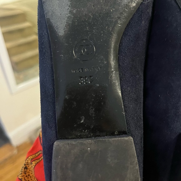 Chanel Two-Tone Suede And Leather Whip Stitch Detail Ballet Flats Size 39 - Picture 5 of 5